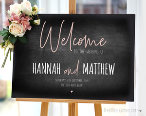 chalkboard wedding welcome sign printable template