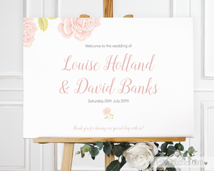 Vintage Rose Wedding Welcome sign printable template
