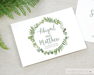 greenery / foliage wedding save the date printable template