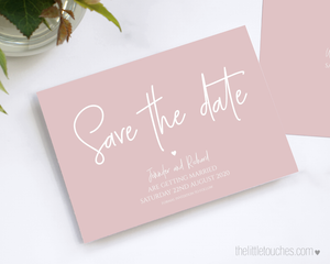 Modern pink wedding save the date card template