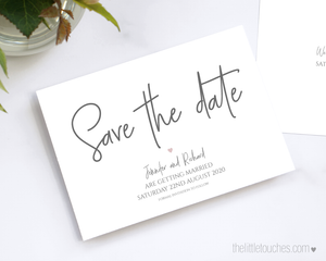 Simple Heart Printable Save the Date Cards