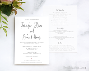 Simple Heart Single Printable Wedding Invitation