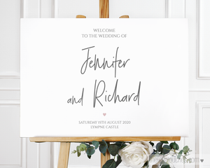 minimal heart wedding welcome sign template