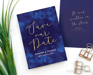 Night Sky - Written in the stars - wedding save the date template