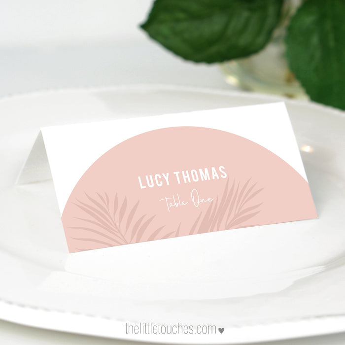 Tropical Arch Printable Place Settings | Name Cards | Escort Cards Template