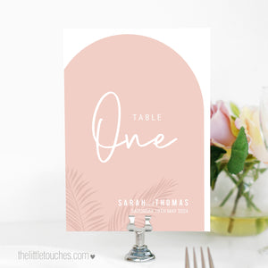 Tropical Arch Printable Table Numbers / Names Template