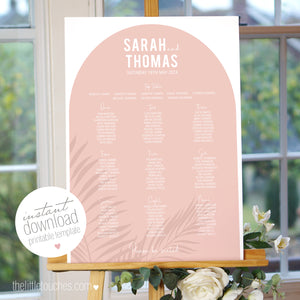 Tropical Arch Printable Table Plan Template