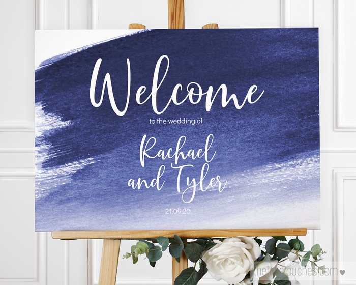 Blue Watercolour Printable Welcome Sign