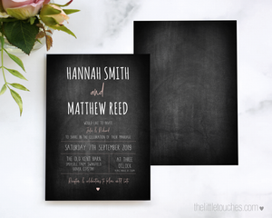 Rustic Chalkboard wedding invitation printable template