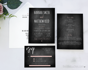 Rustic Chalkboard wedding invitation printable template