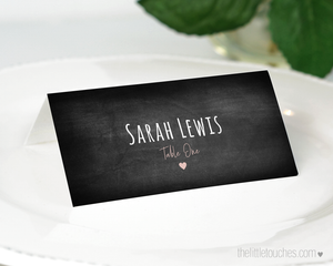 Rustic Chalkboard Place Setting Name Card Template