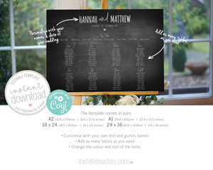 editable chalkboard table plan printable template