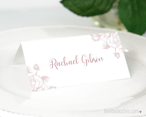 Classic Rose wedding place setting template