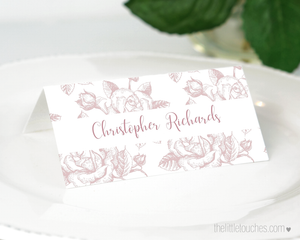 Rose wedding place setting template