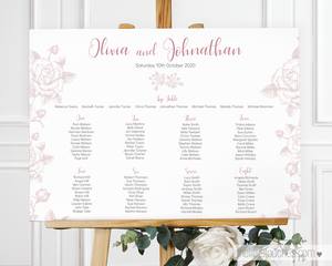 Classic rose printable table plan template