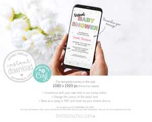 virtual baby shower invitation template for mobile