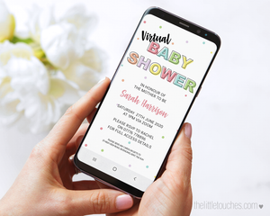 virtual baby shower invitation template for mobile