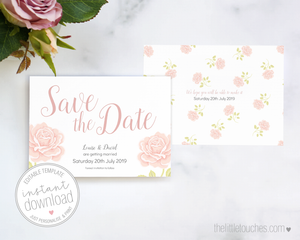 Rose Save the date printable template