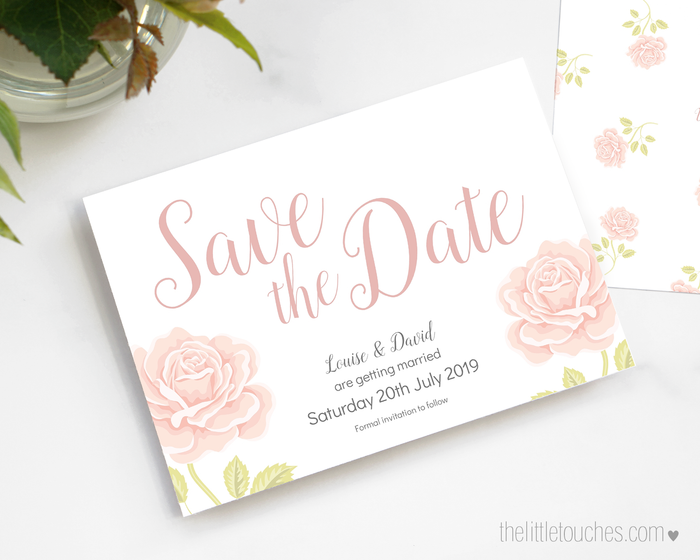 English Rose Printable Save the Date Cards