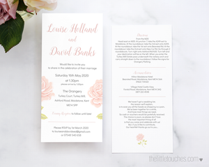Vintage Rose Design printable wedding invitation template