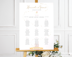 Fairytale castle wedding table plan printable template