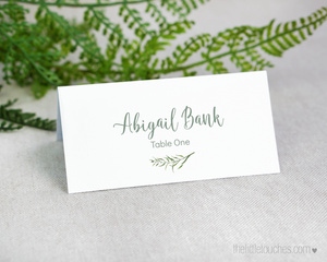 forest leaves printable place setting template
