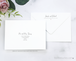 Simple Heart Printable Wedding Invitation Set