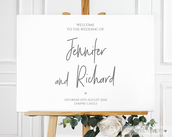 Simple Heart Printable Welcome Sign