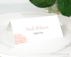 Rose design printable place setting template