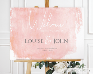 Blush Pink Watercolour welcome sign