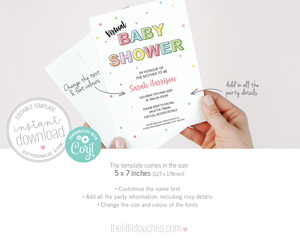 virtual polka dot baby shower invitation template 
