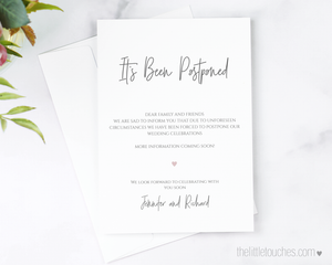 Simple Heart Printable Postponed Card