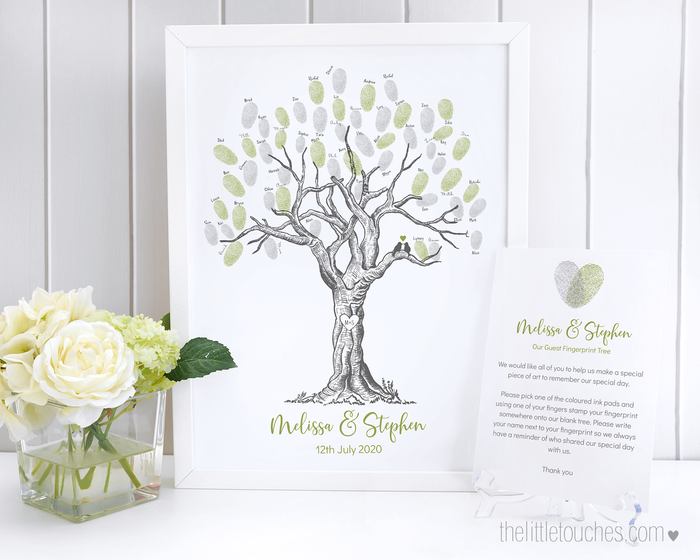Printable Fingerprint Tree Wedding Guest Book