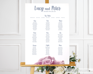 Sketch Rose Printable Wedding Table Plan