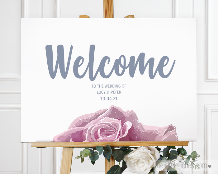 Sketch Rose Printable Welcome Sign
