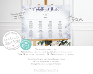 Winter Snowflake Printable Wedding Table Plan