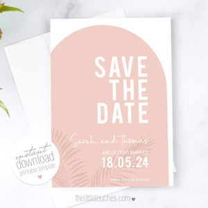 Tropical Arch Printable Save the Date Card Template