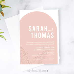 Tropical Arch Printable Evening Wedding Invitation Template
