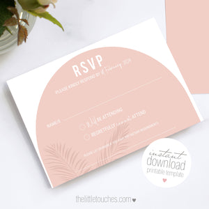 Tropical Arch Printable Wedding Invitation Template