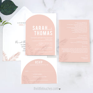 Tropical Arch Printable Wedding Invitation Template