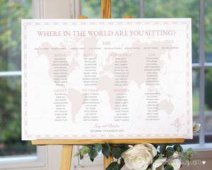 Where in the World Printable Wedding Table Plan