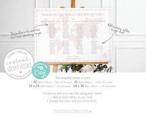 Where in the World Printable Wedding Table Plan
